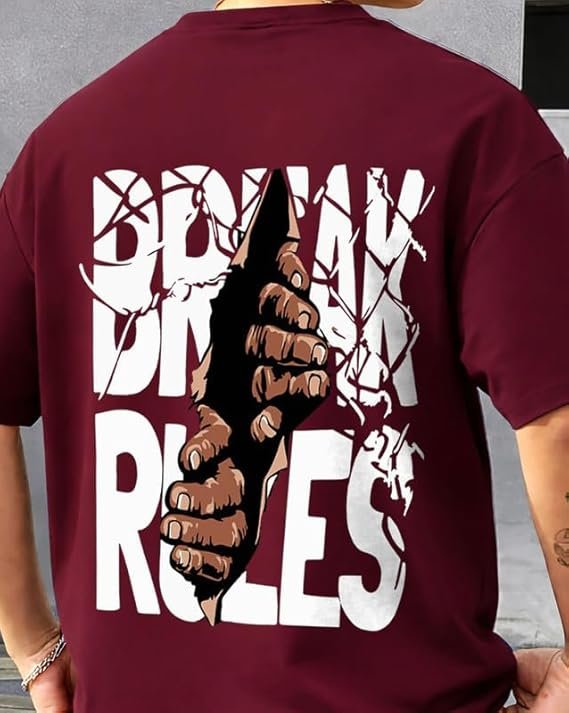 AUSK Baggy Hip-Hop T-Shirt for Men - Graphic Printed T Shirts || Oversized Men Tshirt || T-Shirts - Image 2