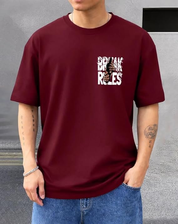 AUSK Baggy Hip-Hop T-Shirt for Men - Graphic Printed T Shirts || Oversized Men Tshirt || T-Shirts - Image 4